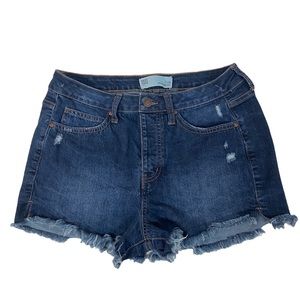 RSQ Jeans Vintage High Rise Denim Shorts Blue